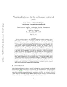 Variational inference for the multi-armed contextual bandit