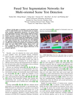 Fused Text Segmentation Networks for Multi-oriented Scene Text Detection