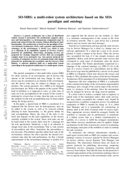 SO-MRS: a multi-robot system architecture based on the SOA paradigm and
  ontology
