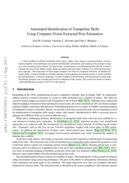 Automated Identification of Trampoline Skills Using Computer Vision
  Extracted Pose Estimation