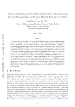 Bayesian inference, model selection and likelihood estimation using fast
  rejection sampling: the Conway-Maxwell-Poisson distribution