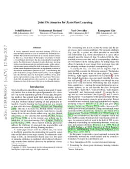 Joint Dictionaries for Zero-Shot Learning