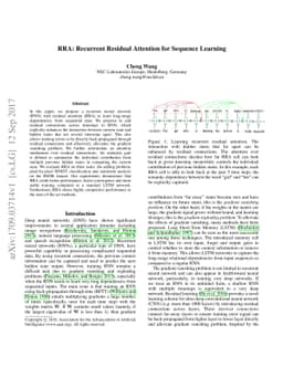 RRA: Recurrent Residual Attention for Sequence Learning
