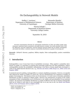 On Exchangeability in Network Models