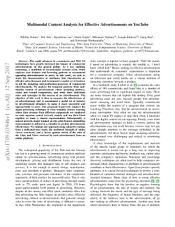 Multimodal Content Analysis for Effective Advertisements on YouTube