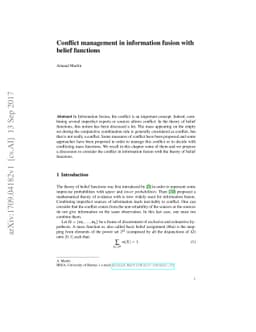 Conflict management in information fusion with belief functions
