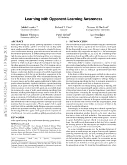 Learning with Opponent-Learning Awareness