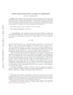 Tight Semi-Nonnegative Matrix Factorization