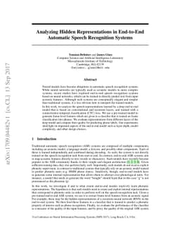 Analyzing Hidden Representations in End-to-End Automatic Speech
  Recognition Systems