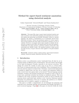 Method for Aspect-Based Sentiment Annotation Using Rhetorical Analysis