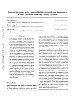 Ignoring Distractors in the Absence of Labels: Optimal Linear Projection
  to Remove False Positives During Anomaly Detection