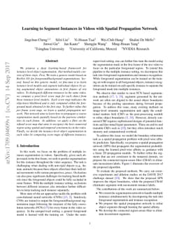 Learning to Segment Instances in Videos with Spatial Propagation Network