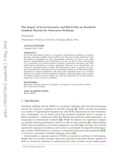 The Impact of Local Geometry and Batch Size on Stochastic Gradient
  Descent for Nonconvex Problems