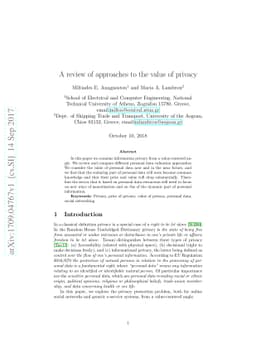 A review of approaches to the value of privacy