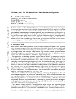 Abstractions for AI-Based User Interfaces and Systems