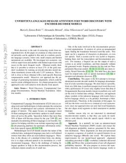 Unwritten Languages Demand Attention Too! Word Discovery with
  Encoder-Decoder Models