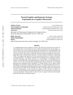 Toward Cognitive and Immersive Systems: Experiments in a Cognitive
  Microworld