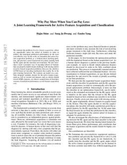 Why Pay More When You Can Pay Less: A Joint Learning Framework for
  Active Feature Acquisition and Classification