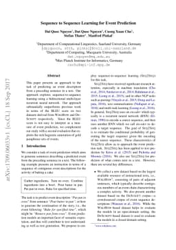 Sequence to Sequence Learning for Event Prediction