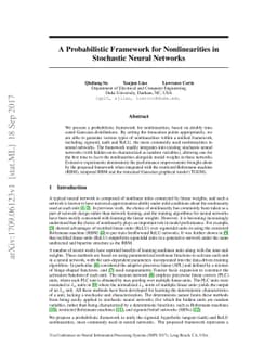 A Probabilistic Framework for Nonlinearities in Stochastic Neural
  Networks