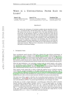 When is a Convolutional Filter Easy To Learn?