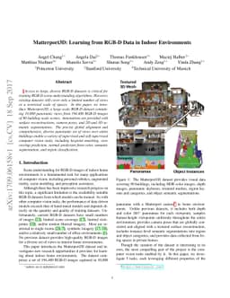 Matterport3D: Learning from RGB-D Data in Indoor Environments