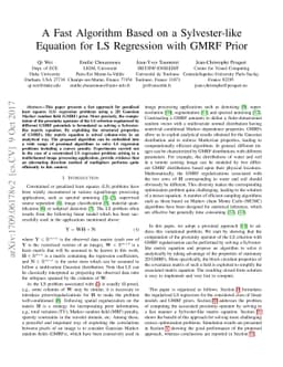 A Fast Algorithm Based on a Sylvester-like Equation for LS Regression
  with GMRF Prior