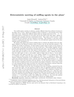 Deterministic meeting of sniffing agents in the plane
