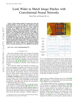 Look Wider to Match Image Patches with Convolutional Neural Networks