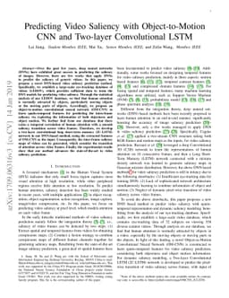 Predicting Video Saliency with Object-to-Motion CNN and Two-layer
  Convolutional LSTM