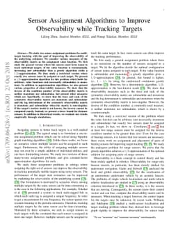 Sensor Assignment Algorithms to Improve Observability while Tracking
  Targets