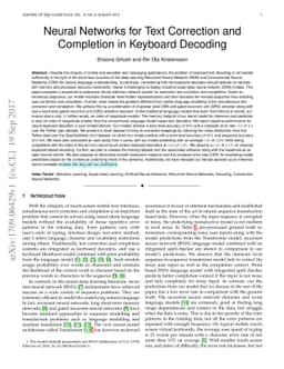Neural Networks for Text Correction and Completion in Keyboard Decoding