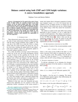 Balance control using both ZMP and COM height variations: A convex
  boundedness approach