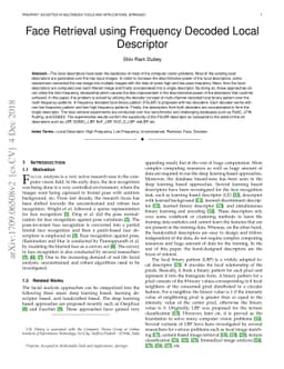 Face Retrieval using Frequency Decoded Local Descriptor
