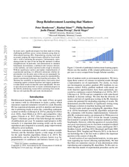 Deep Reinforcement Learning that Matters