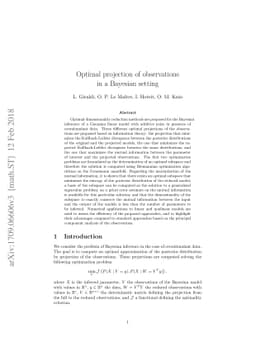 Optimal projection of observations in a Bayesian setting