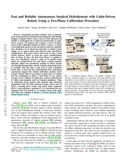Fast and Reliable Autonomous Surgical Debridement with Cable-Driven
  Robots Using a Two-Phase Calibration Procedure