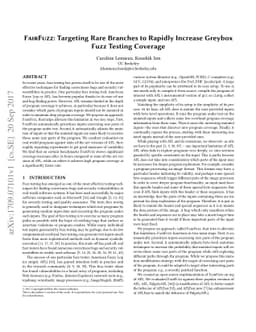 FairFuzz: Targeting Rare Branches to Rapidly Increase Greybox Fuzz
  Testing Coverage