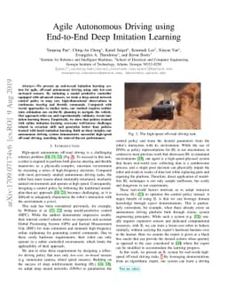 Agile Autonomous Driving using End-to-End Deep Imitation Learning