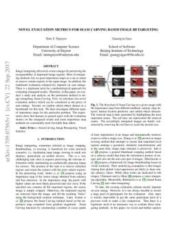 Novel Evaluation Metrics for Seam Carving based Image Retargeting