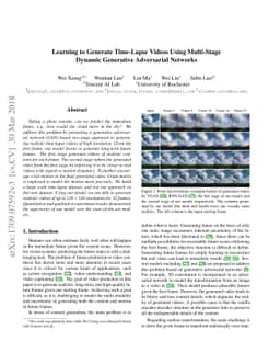 Learning to Generate Time-Lapse Videos Using Multi-Stage Dynamic
  Generative Adversarial Networks