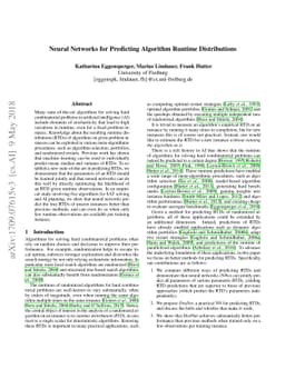 Neural Networks for Predicting Algorithm Runtime Distributions