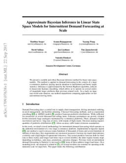 Approximate Bayesian Inference in Linear State Space Models for
  Intermittent Demand Forecasting at Scale