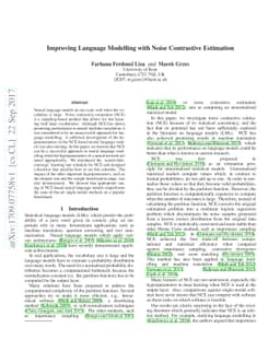 Improving Language Modelling with Noise-contrastive estimation