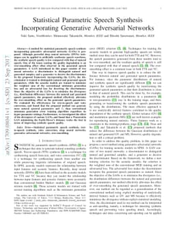 Statistical Parametric Speech Synthesis Incorporating Generative
  Adversarial Networks