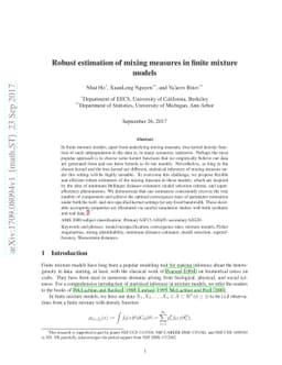 Robust estimation of mixing measures in finite mixture models