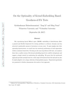 On the Optimality of Kernel-Embedding Based Goodness-of-Fit Tests