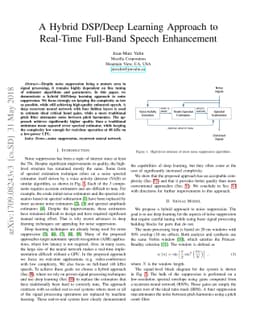 A Hybrid DSP/Deep Learning Approach to Real-Time Full-Band Speech
  Enhancement