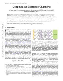 Deep Sparse Subspace Clustering