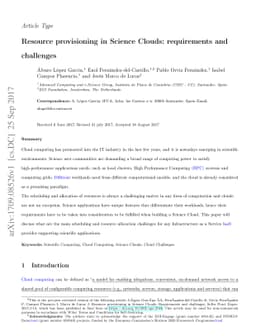 Resource provisioning in Science Clouds: Requirements and challenges